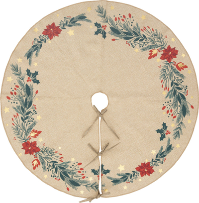 Mbulesë fundi për pemë Krishtlindjesh Tree Skirt, diametër 90 cm, bezhë me shumë ngjyra