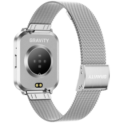 Smartwatch për goca Gravity GT44-4, ekran 1.75", IP68, argjend me rrip të bardhë