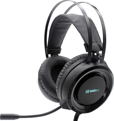 Kufje gaming Sandberg Dominator, stereo, me mikrofon, të zeza