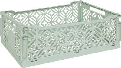 Kuti palosëse Arry Folding Crate, 40x30x15cm, plastike PP, jeshile e çelët