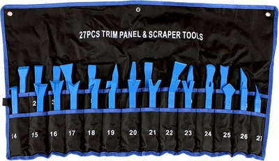 Set veglash tapiceri Geko GO2632, 27 copë, najlon, blu