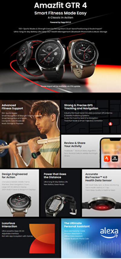 Orë e mençur Amazfit GTR 4 - Superspeed Black