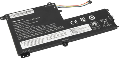 Bateri Movano L15C3PB1 për Lenovo IdeaPad 330S edhe Yoga 520, 4500mAh, Li polimer, e zezë