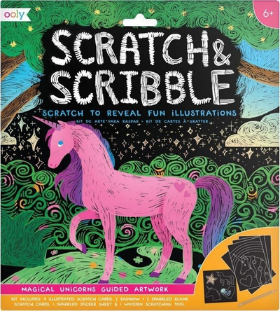 Set kreativ Ooly Scratch and Scribble Magical Unicorns, për vizatim, shumëngjyrësh