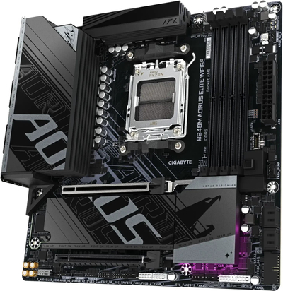 Pllakë amë GIGABYTE B840M AORUS ELITE WIFI 6E, DDR5, Wi‑Fi 6E, e zezë