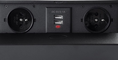 Prizë tavoline Spacetronik ERGOLINE SPS-D24B, 2x 230V, 2x USB, e zezë