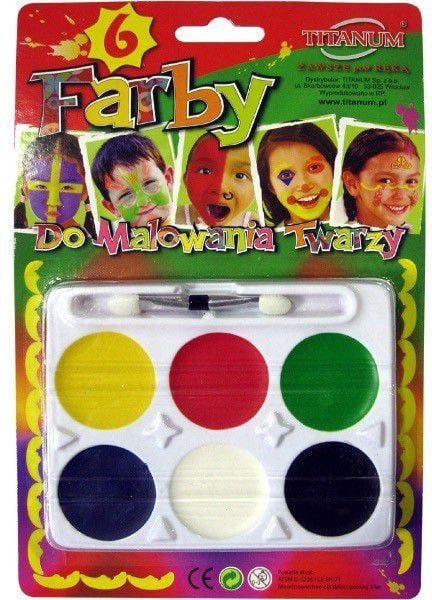 Set boje fytyre Titanum Face Paints, 6 ngjyra
