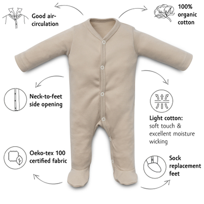 Body bebe J Bimbi Royal Baby, pambuk organik, 0-36 muaj, i bardhë