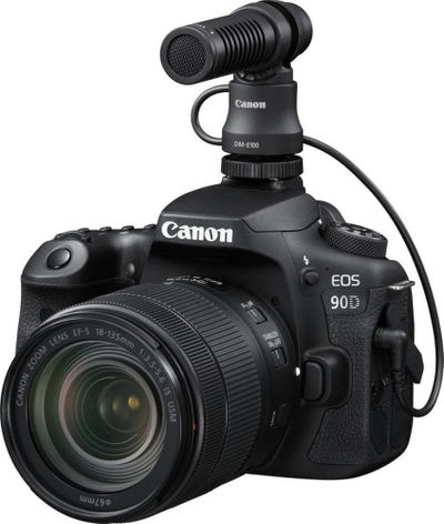Mikrofon stereo Canon DM-E100, 3.5 mm, për kamera, i zi