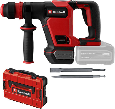 Çekiç demolues Einhell Professional TP-DH 18/4 Li BL, SDS Plus, pa kabllo 18V, pa bateri, me kuti, i kuq