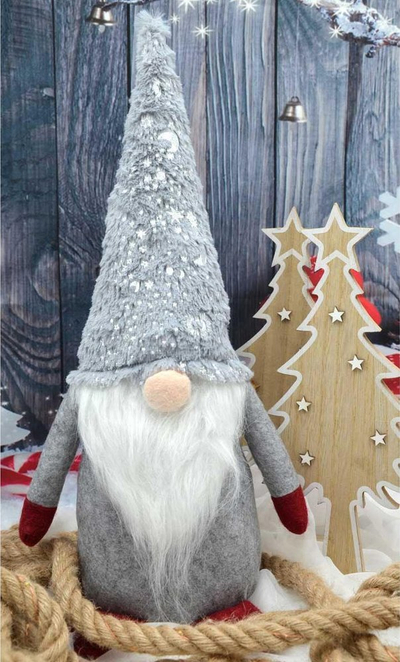 Dekor Krishtlindjesh Saska Garden Christmas, xhuxh 45 cm, gri