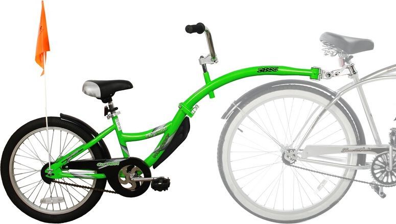 Rimorkio biçiklete për fëmijë WeeRide Co Pilot Tagalong, rrotë 20", kapacitet 35kg, jeshile