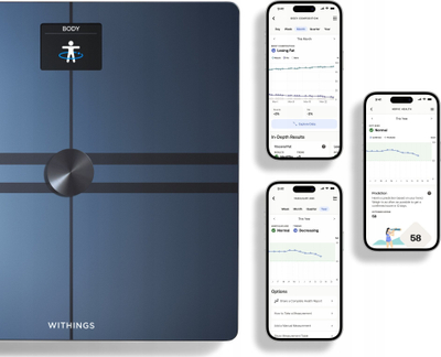 Peshore inteligjente Withings Body Smart, Wi‑Fi Bluetooth, analizë trupi, ngjyrë e zezë