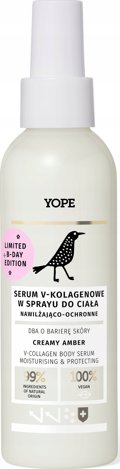 Spray serum trupi Yope Creamy Amber V Collagen, për lëkurë të hidratuar e të mbrojtur, 150ml