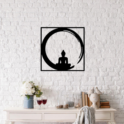 Dekor metalik Buddha HM7210, zezë