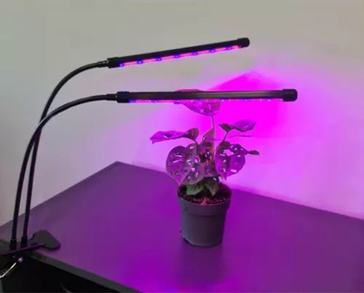 Llampë LED për bimë, 2 panele, me timer, me USB, e zezë