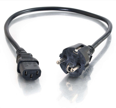 Kabllo rryme C2G European Power Cord, 1m, 16 AWG, e zezë
