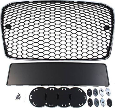 Grill radiator MTuning për Audi A5 8T RS Style, 2013-2016, PDC, krom e zezë