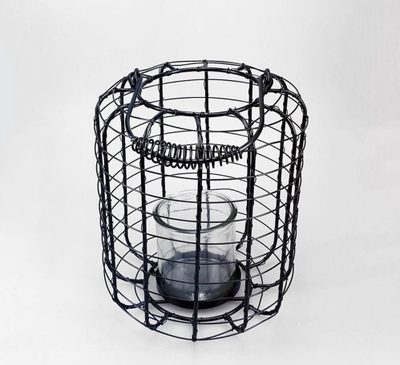 Lanternë dekorative metalike, 22 cm, e zezë
