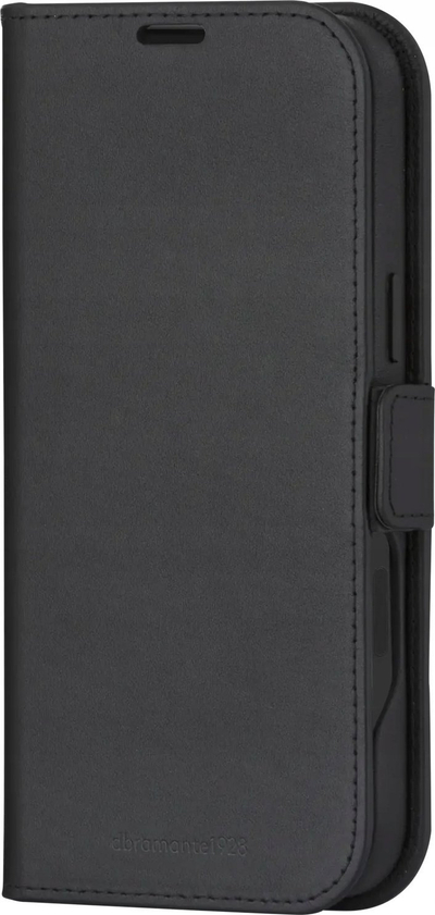 Маска за телефон Dbramante1928 Lynge MagSafe за iPhone 16, кожа, портфељ, црна