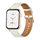 Smartwatch Colmi C28, ekran AMOLED, rrip lëkure, gold e bardhë