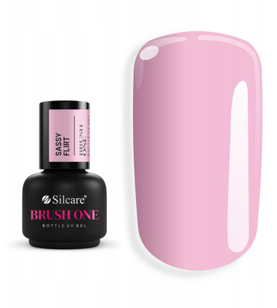 Llak xheli për thonj Silcare Brush One Bottle Gel Sassy Flirt, efekt ndërtues, 15g