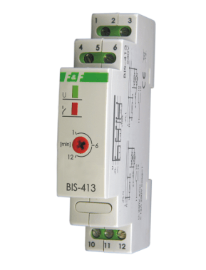 Relé bistabile F&amp;F BIS-413I, timer, 230V 16A, 1 modul