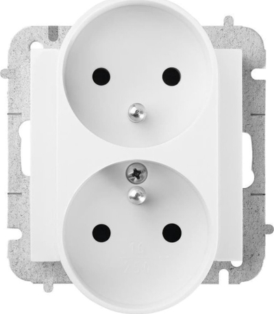 Prizë dyshe Elektro-Plast Santra 4143-10 EPN, 230V, 16A, e bardhë