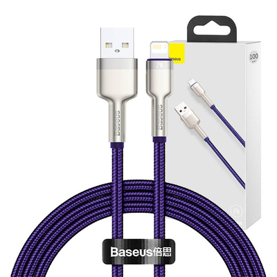Kabllo karikimi Baseus Cafule, USB A në Lightning, 1 m, 2.4A, vjollcë