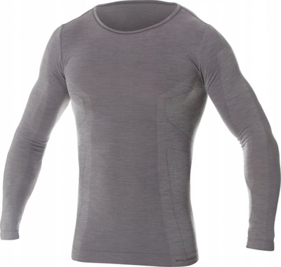 Bluzë termoaktive Brubeck Comfort Wool M LS11600, merino, mëngë të gjata, gri