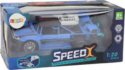 Makina me telekomandë Lean Toys Speed 1:20, efekt tymi, drita LED, blu