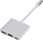 Përshtatës RoGer Type C në HDMI, 4K, USB 3.0, argjendtë