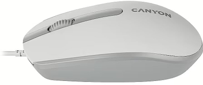 Mouse optik Canyon M-10, 1000 dpi, USB, gri me të bardhë