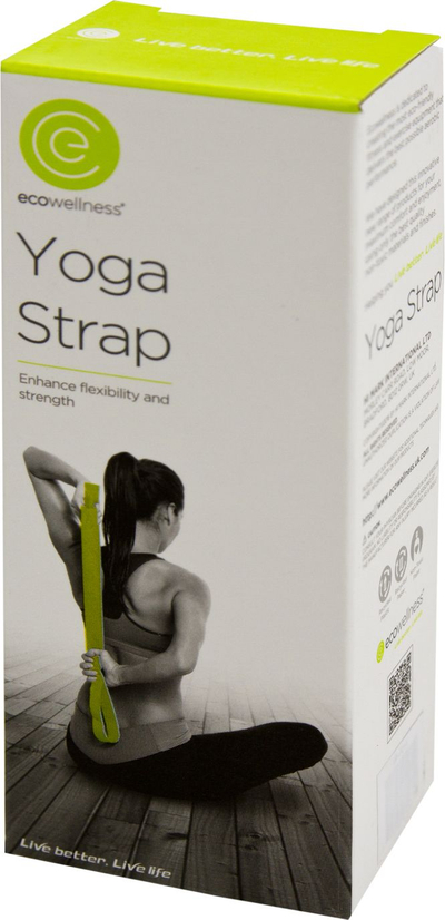 Rrip yoga EcoWellness QB 625, 183cm, me kapëse për rregullim, jeshile e çelët