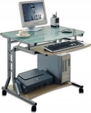 Tavolinë kompjuteri Techly Desk, 75 x 60 cm, me rrota, kafe