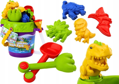 Set rëre LEAN Toys, kovë me ujitëse, forma dinosauri, shumëngjyrësh