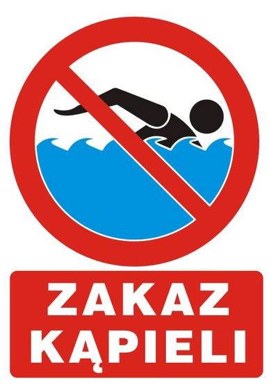 Tabelë ndaluese TBI-80 No Bathing, 35x25cm, PVC 1mm, e bardhë