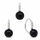 Set Pendant dhe vathë për femra Brilio Silver SET291WBC, të argjendta/ të zeza