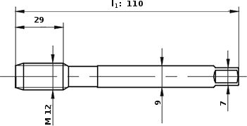 Çekiç fileto Fanar M12, HSSE, DIN-376B, majtas