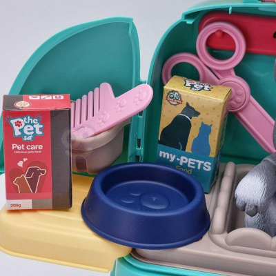 Lodër veterinari WOOPIE Doggy Backpack, set 2 në 1, shpinore me qenush, shumëngjyrëshe