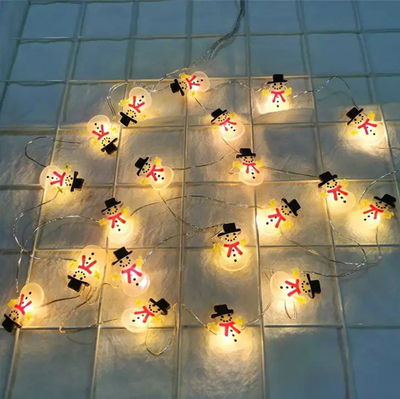 Drita dekorative DA69A Snowman, 20 LED, me bateri AA, dritë e bardhë