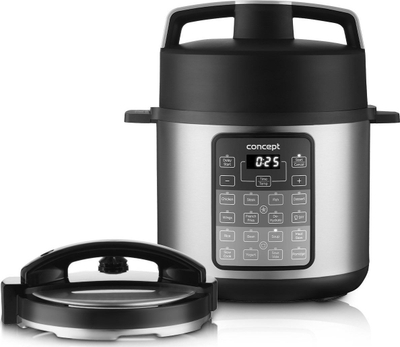 Tenxhere multifunksionale Concept CK7000 2 in 1, 6L, 1500W, inoks e zezë