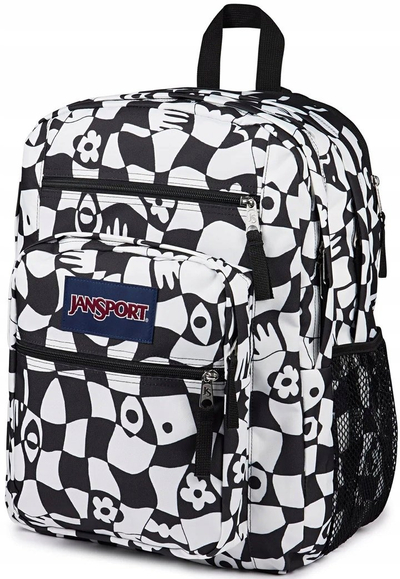 Çantë shpine Jansport Big Student Gravity Check, për laptop 15", shumëndarje, bardhezi