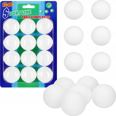 Topa pingpongu Mega Creative 532489, set me 12 copë, të bardhë