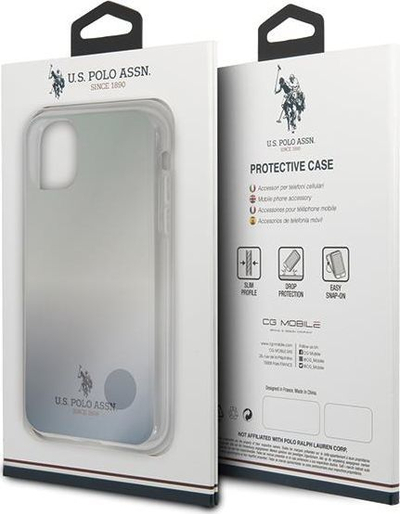 Mbrojtëse U.S. Polo ASSN Gradient Pattern Collection për iPhone 11, e kaltër 