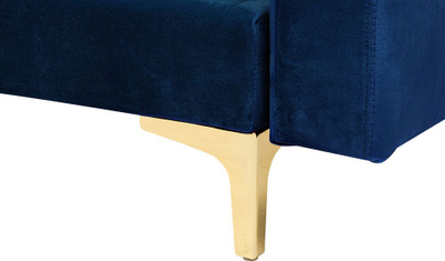 Divan këndor Aberdeen, kadife, shtrat dopio, blu navy