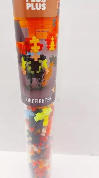 Lodër ndërtesash Plus Plus Firefighter, 100 copa, STEM, shumëngjyrëshe