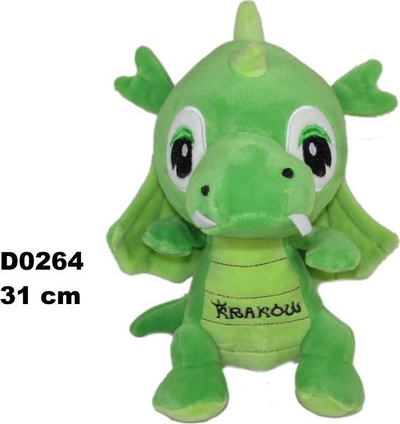Lodër pelushi Sunday Dragon Kraków, dragua 31 cm, jeshile e çelët