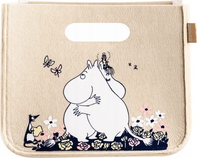 Shportë prej filci Muurla Moomins Hugging, 26x26x21 cm, bezhë