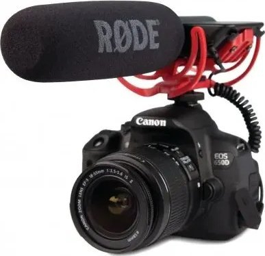 Mikrofon shotgun Rode VideoMic Rycote për kamera DSLR, me shockmount, i zi